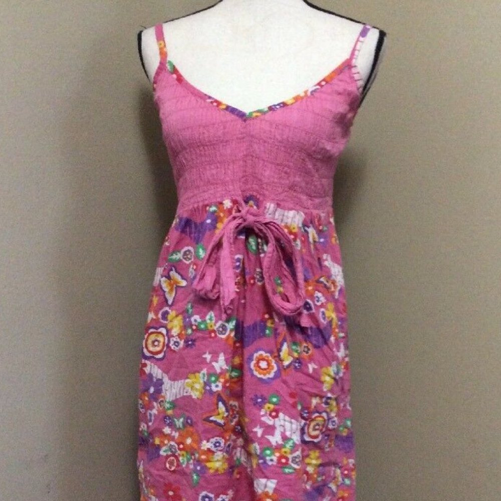 Sai Exports Pink Butterfly Boho Babydoll Dress OS